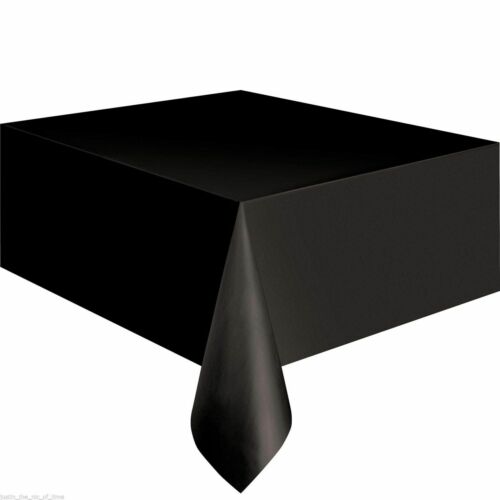 11 Color Solid Color Home Outdoor Wedding Hotel Party Banquet Tablecloth 137x183cm Rectangle Party Theme Plastic Table Cover: Black