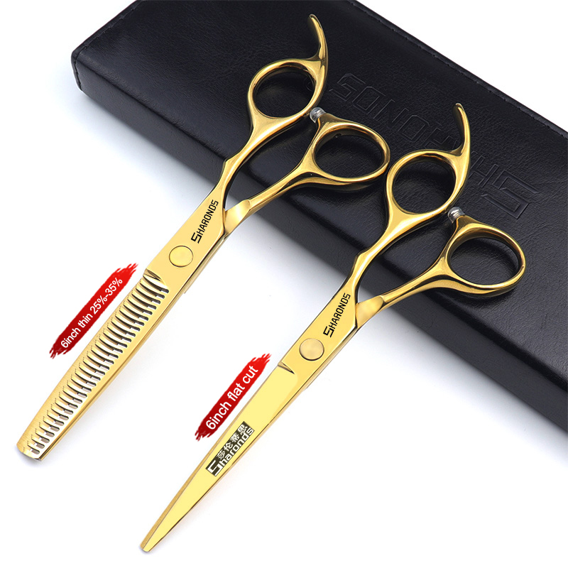 Cortapelos profesionales y auténticos, juego de corte de dientes planos, peluquería exclusiva con tijeras y cortapelos