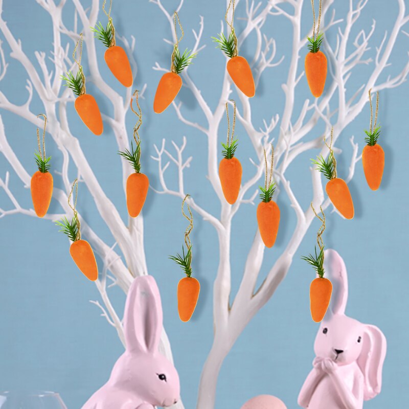 Colgante de zanahoria de simulación, adorno de zanahoria vegetal de espuma, familiar, Baby Shower, Carnaval, decoración de pared, 10 piezas