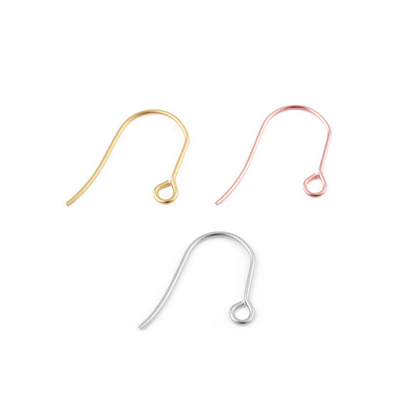 100pcs/lot Stainless Steel Gold/Silver Color Earring Hooks French Ear Wires for DIY Earrings Jewelry Making Findings