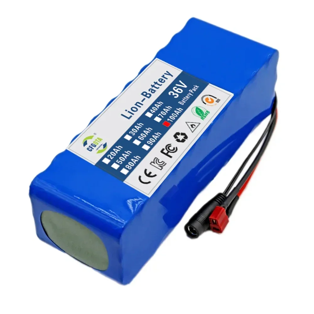 36V 100ah 18650 Batterij 10S 3P 100000Mah Ingebouwde 15a Bms, 250W-500W Batterij + 42V 2a Oplader