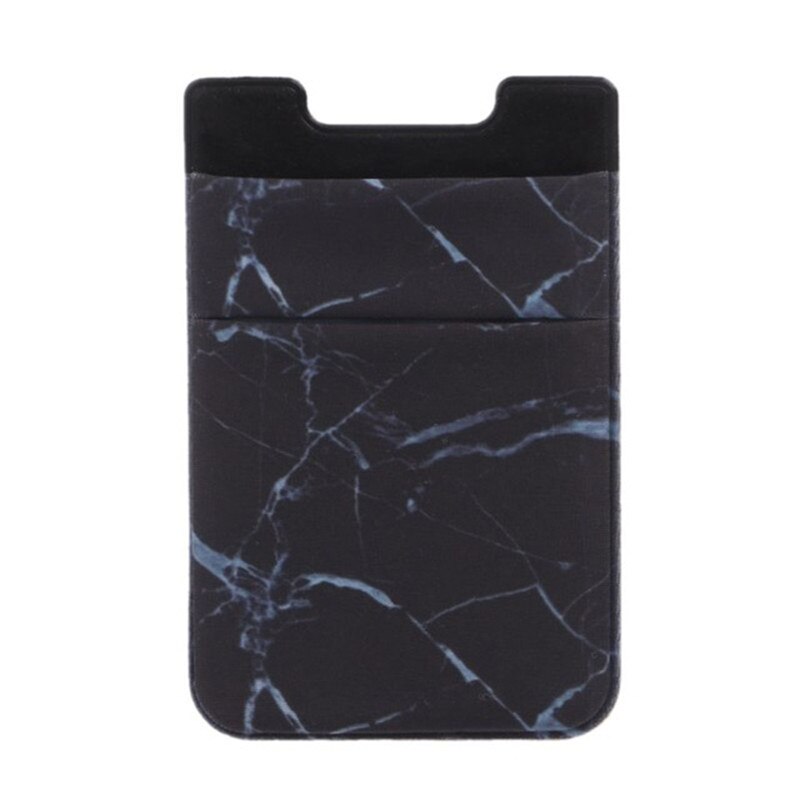 Marmor Muster Praktische Elastische Handy Karte Halter Tragbare Handy Karten Brieftaschen Mikrofaser Handy Zubehör: black