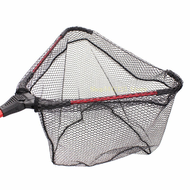 Fishing Nets Fishing Nets Tools Fishing Net Folding aluminum alloy Landing Net Eva Handle Fishing Rubber Folding