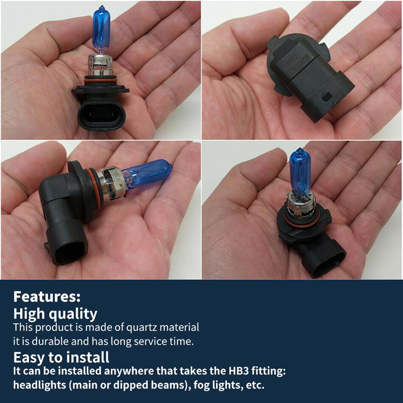 12V 100W Bulb 100W Xenon Super White High Main Beam Headlight Bulbs 1600lm Quartz 5500k-6000k Car Light Bulb