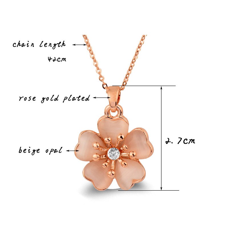 Sinleery moda sólida opala ameixa flor pingente colar rosa ouro cor jóias de casamento para mulher menina bijoux femme xl260 ssb