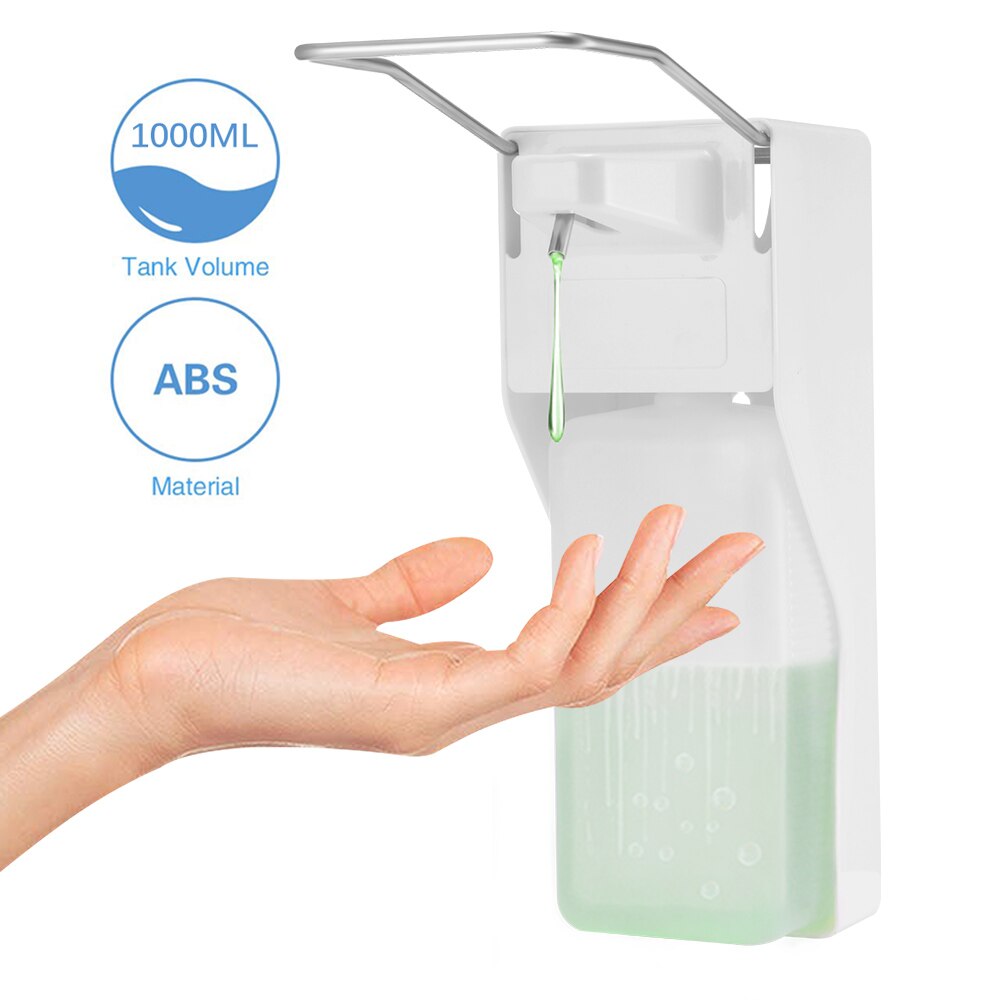 ABS Manual Soap Dispenser Elbow Press Soap Pump Wall-Mounted Sanitizer Dispenser For Home Hospital Hotel Bathroom 1000ml