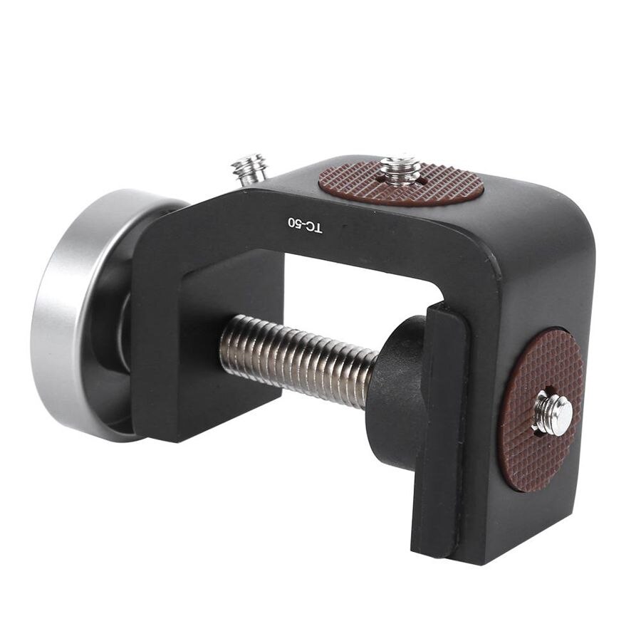 Clip de aleación de aluminio negro para fotografía, abrazadera Universal de 1/4 pulgadas con interfaz de tornillo C para foto, Clip estable para equipo fotográfico: Default Title