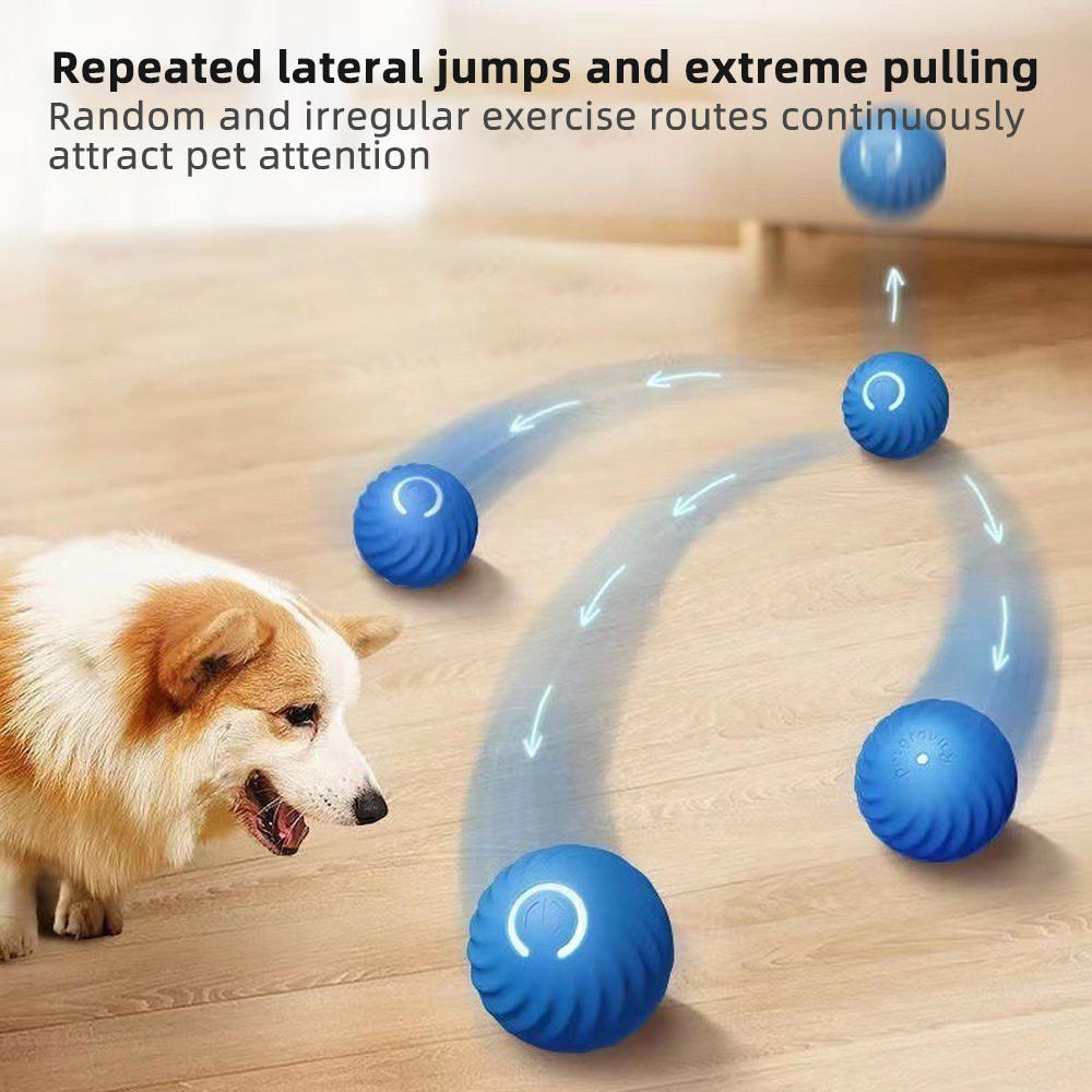Pelota de juguete inteligente para perros, juguete interactivo electrónico para mascotas, pelota móvil y carcasa USB, rebote automático para cachorros, de cumpleaños, producto para gatos