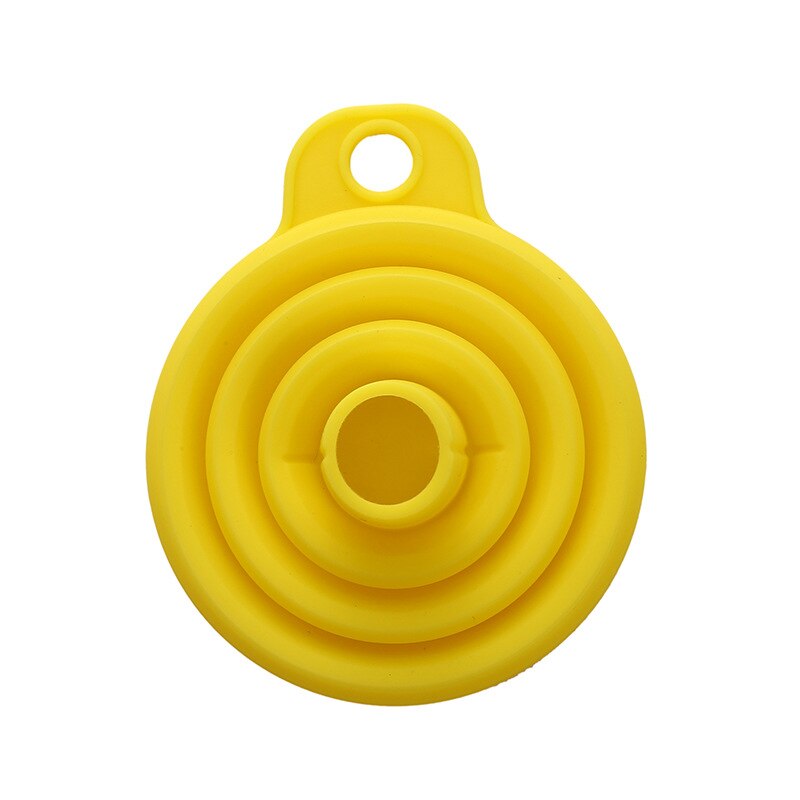 1Pcs Silicagel Vloeistof Doseren Mini Trechter Inklapbare Telescopische Lange Nek Trechter Vloeibare Vulling Thuis Kitchen Tools: YELLOW