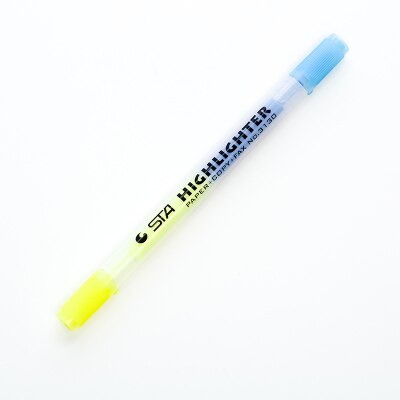 6 stk/parti 2 farver dobbeltspids highlighter gør-det-selv tuschpenne til skole bullet journal forsyninger skrivetegning tusch: B-sta -3130e