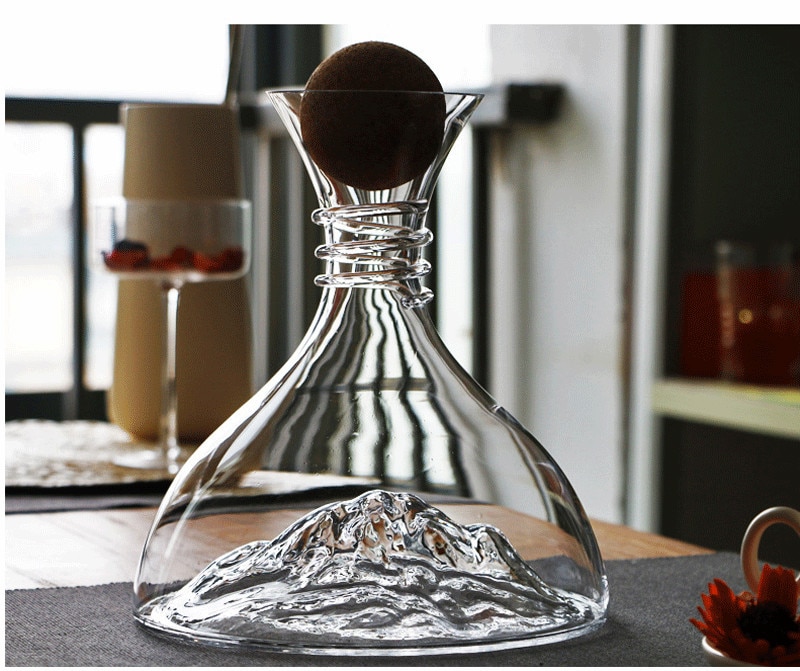 Lead-free Crystal Glass Red Wine Decanter Manual Blown Wine Decanter Variety of Options Iceberg Decanter 1500ML