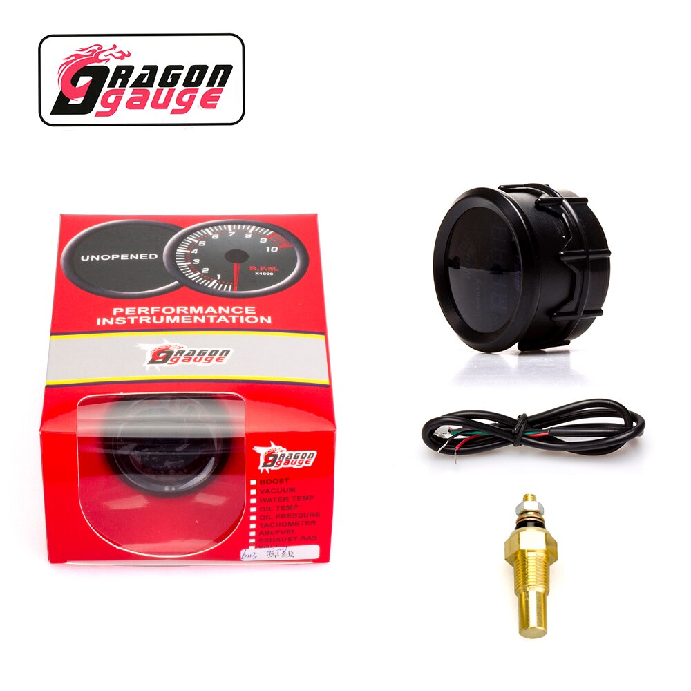 「DRAGON」2" 52mm Water Temperature Meter Auto Temperature Sensor Digital Display 40~150 Factory Sales Car Gauge for 12 Volt Car