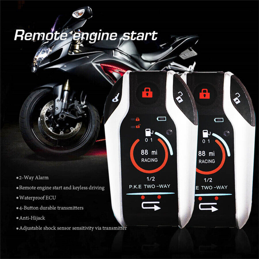 Tweeweg Motorfiets Anti-Diefstal Beveiliging Alarmsysteem Scooter Inbraak Trillingen Alarm Afstandsbediening Motor Start 5Meter Auto-Lock