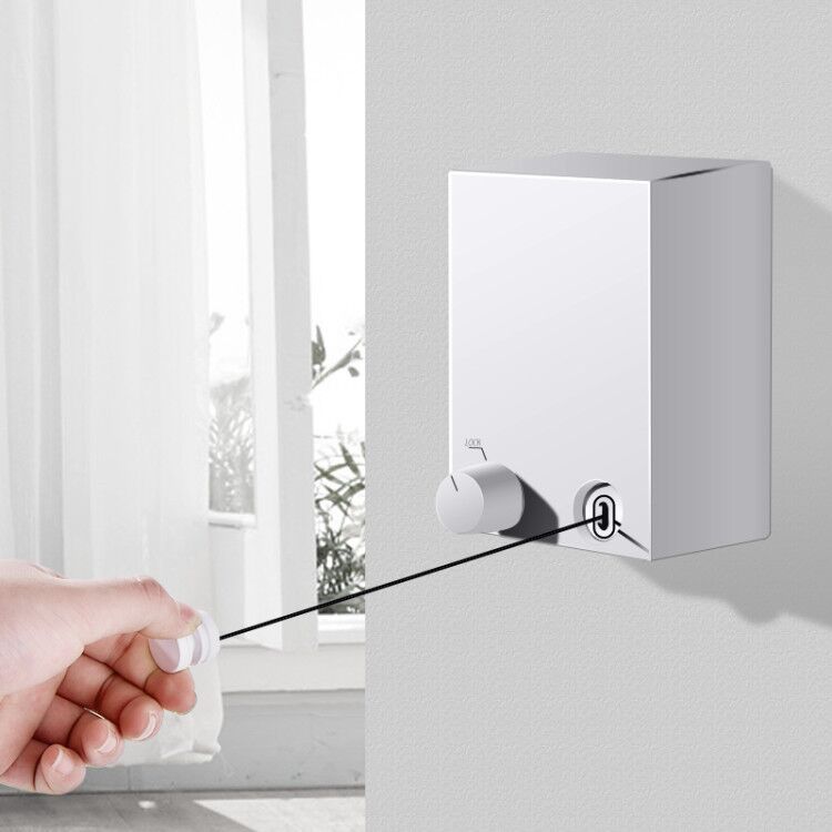 Retractable Clothesline Adjustable Stainless Steel Rope String Hotel Style Heavy Duty Drill Free &amp; Wall Mounted Method