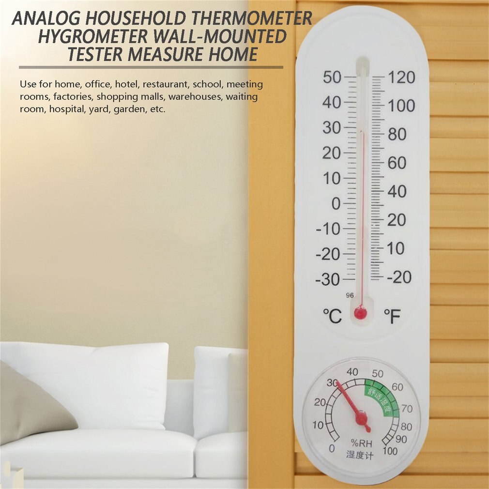 Thuisgebruik Thermometer Vochtigheid Analoge Huishoudelijke Thermometer Hygrometer Muur Gemonteerde Tester Meetlint Thuis Populaire