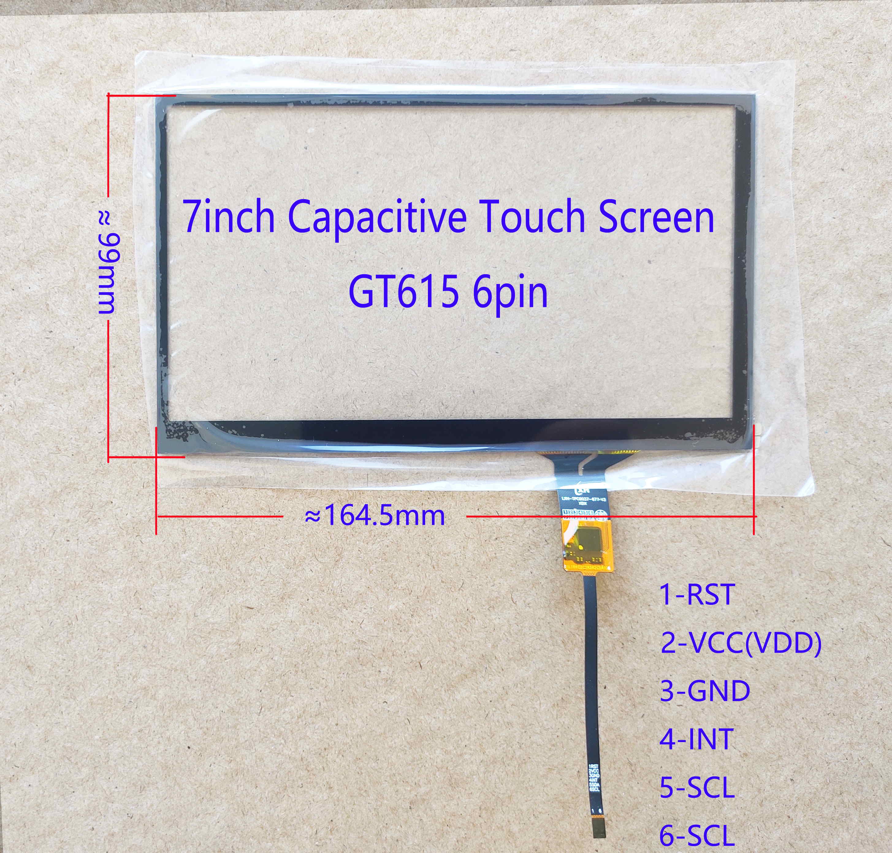 4,3/5/6.1/6.2/6.5/6.9/7/8/9/10. Panel táctil del Sensor de la pantalla táctil capacitiva de 1 pulgada, GT911 928 9271 615 Universal: 7 inch C