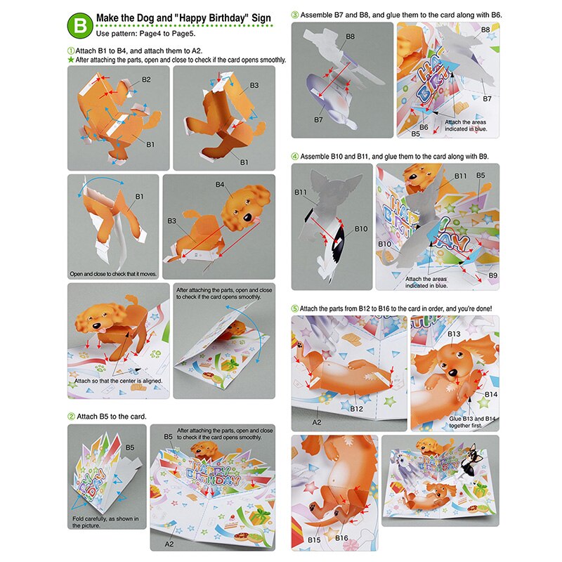 DIY Pop-up Card Happy Birthday,Handmade 3D Anniversary Greeting Card Paper Model,Postcard Invitation Papercraft ER-132