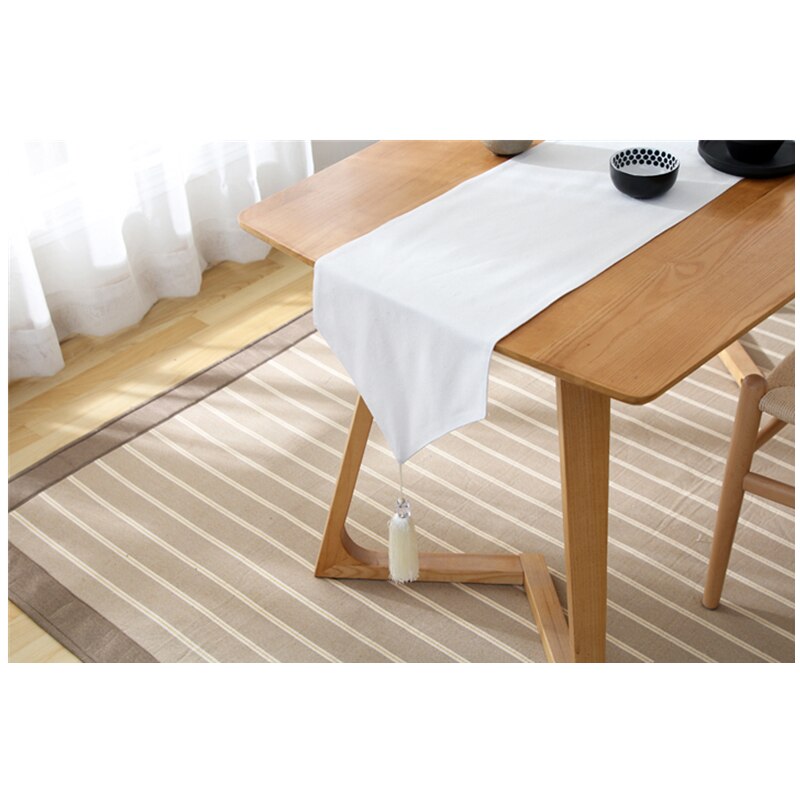 Solid Black/White Table Runners With Tassel Coffee Table Top Cover Home Hotel Tablecloth Modern Runners For Wedding Party Decor