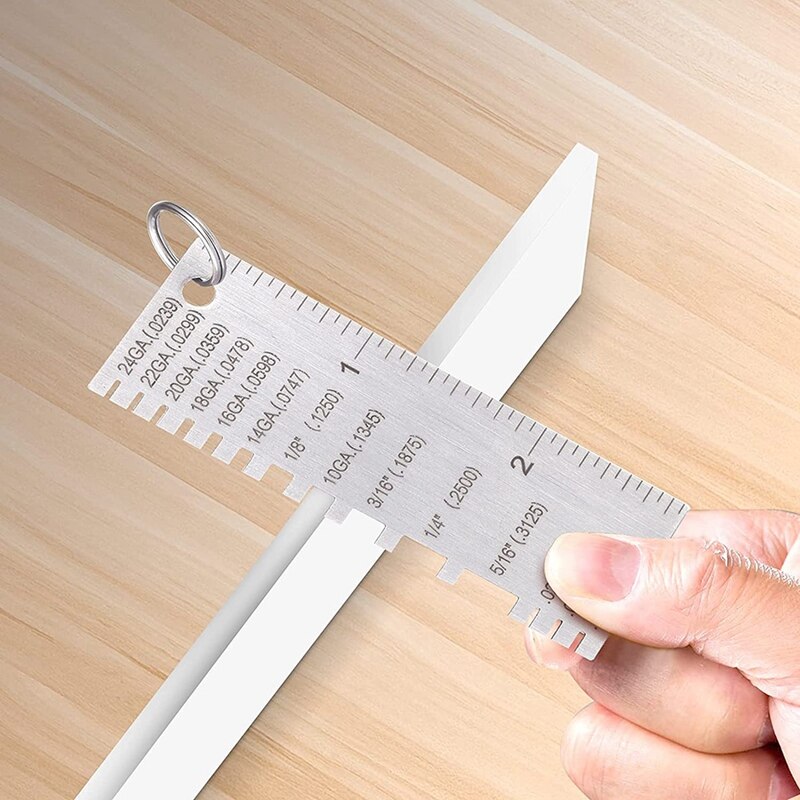 Metal Sheet Thickness Gauge &amp; Dual-Sided Round Metal Sheet Gauge - Wire Gauge Measurement Tool Welding Gage (Set Of 3)