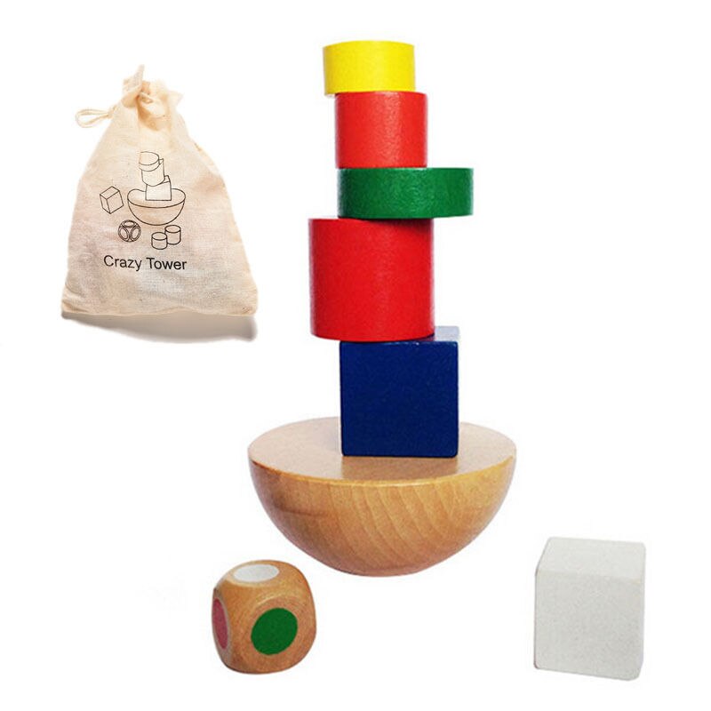 1 Set Kids Geometrische Blokken Balanceren Spel Speelgoed Canvas Tas Kleine Size Educatief Speelgoed Bureau Decoratie Art