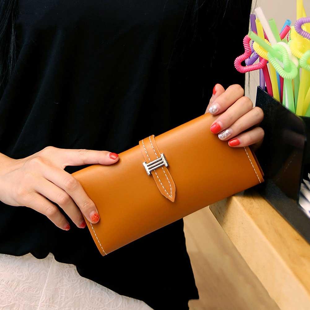 Le donne di Stile Coreano Sacchetti di Frizione Grande Capacità di Schede Multi Moda di colore Solido Lungo di Sera Del Raccoglitore Pochette Borsa Borsa Ragazza borsa: A