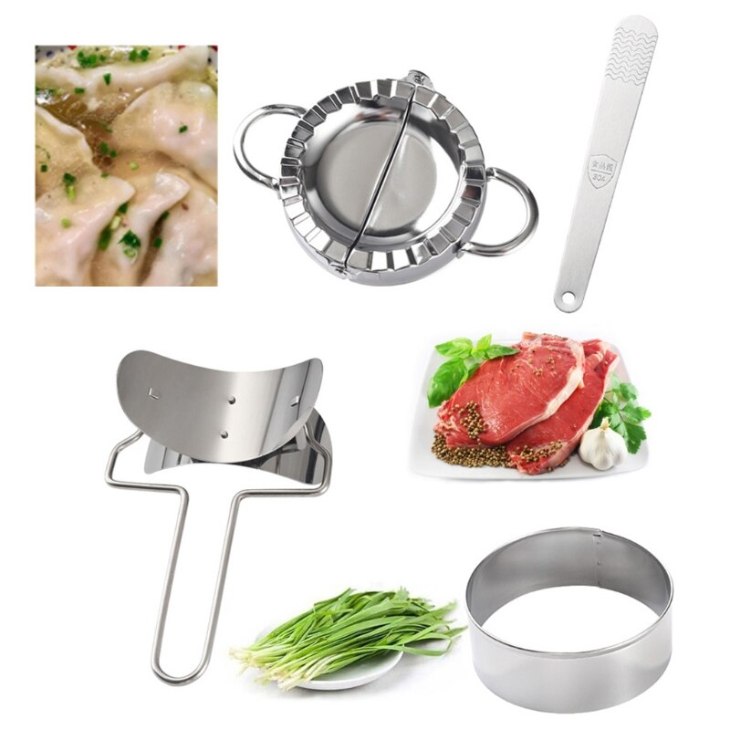 Stainless Steel Dumpling Maker 3 Pcs Small Medium and Large Dumpling Mold Dough Press Cutter Wrapper Pie Crimper Pastry Tools Ra