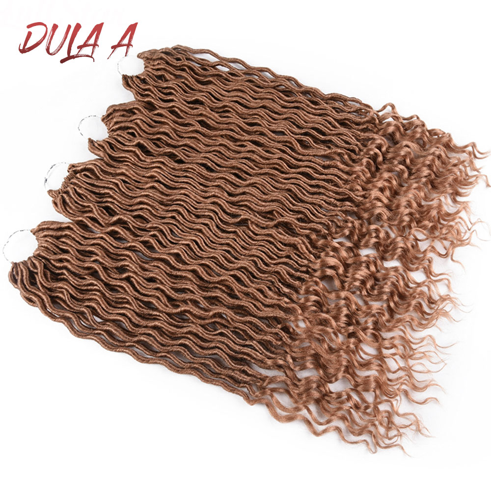Dula A Goddess Faux Locs Curly Crochet Hair 20Inch Synthetic Dreadlocks Hair Extensions For Black Women 24 Roots/Pack