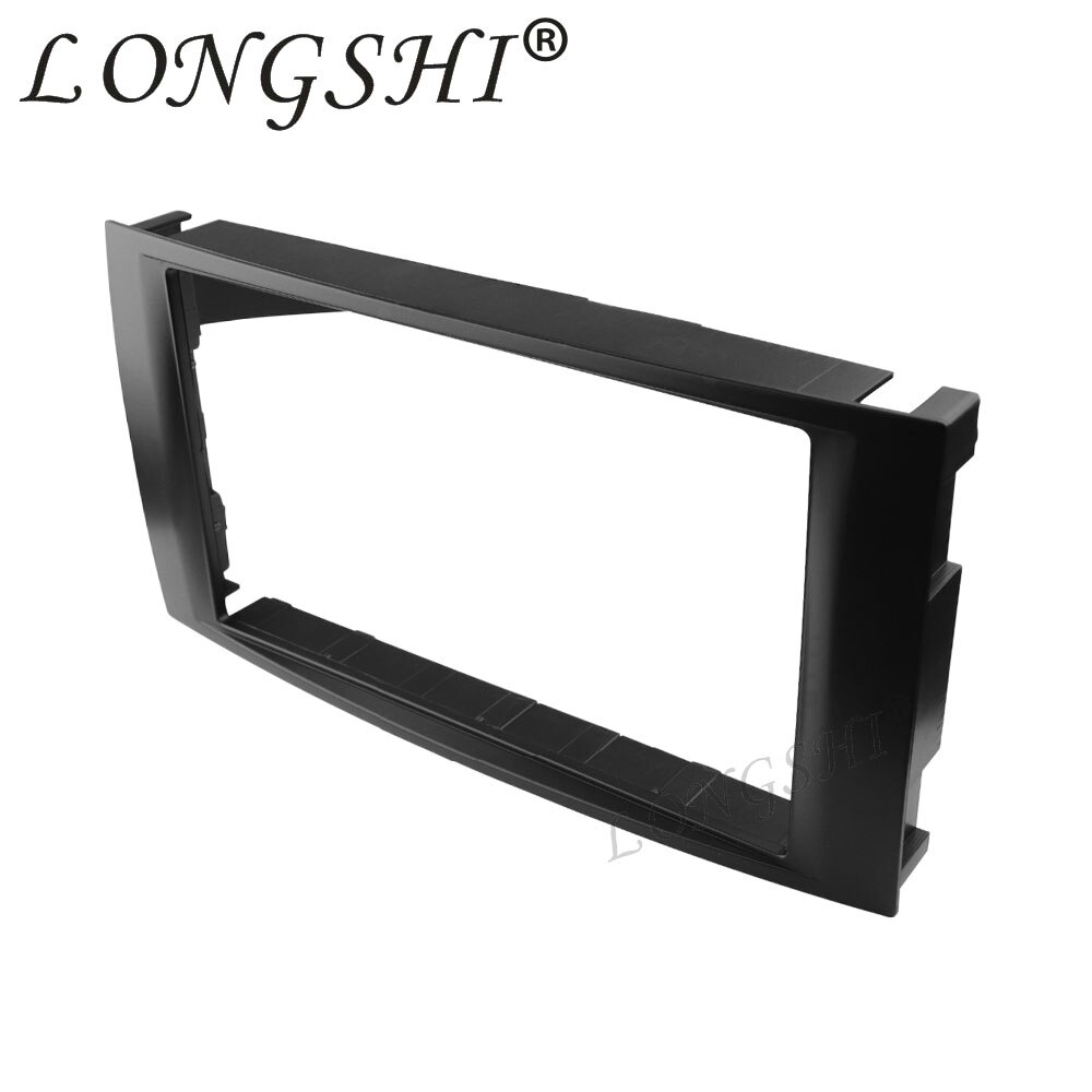 Dubbel din fascia för volkswagen vw touareg multivan transporter radio dvd stereo panel instrumentbräda montering montera trim kit montera ram