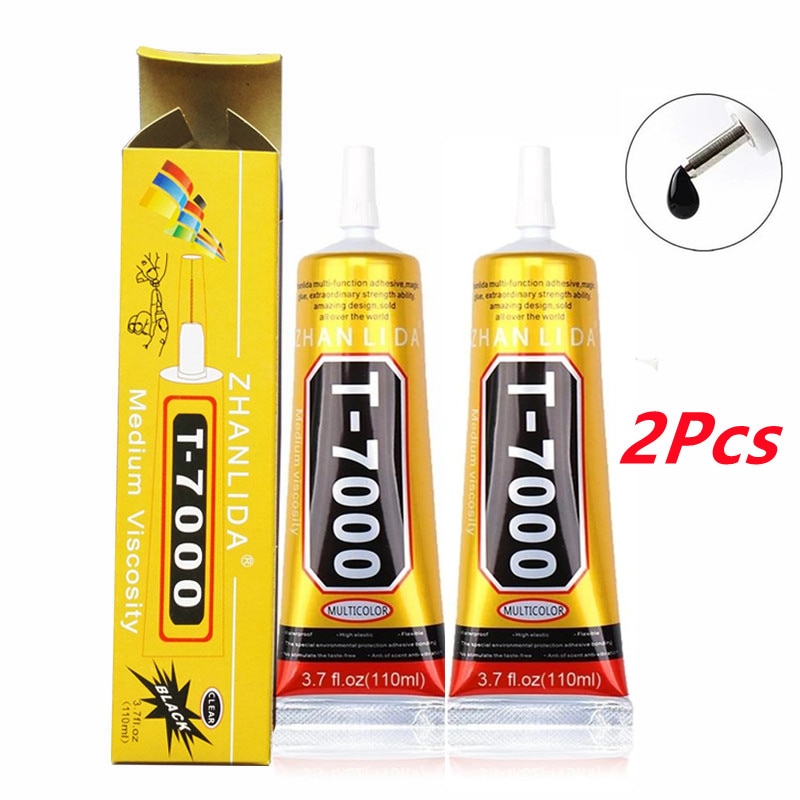 2Pcs 110Ml T7000 Lijmen Multipurpose Lijmen Super Lijmen Zwarte Vloeibare Epoxy Lijmen Voor Diy Ambachten Glas Telefoon Case metalen Stof