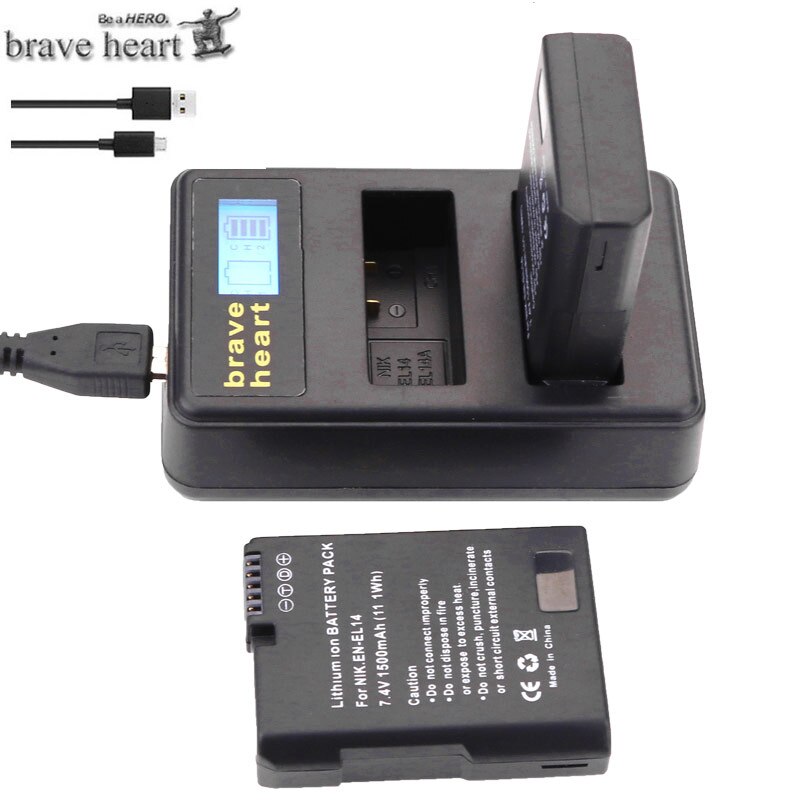 4xbateria EN-EL14 EN EL14 EN EL14a batterie + Chargeur Double pour Nikon D3100 D3200 D5100 D5200 DF P7000 P7100 P7200 P7700 P7800