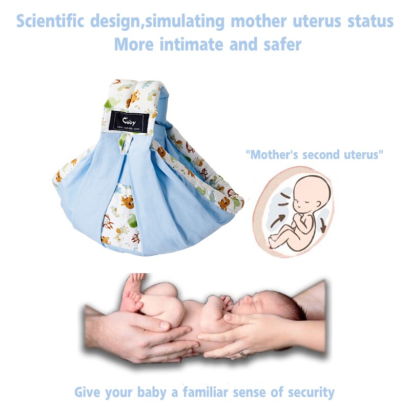 CUBY-bandolera con estampado frontal para bebé, envoltura de algodón para la guardería suave, ergonomía para recién nacidos y lactancia, 30KG,
