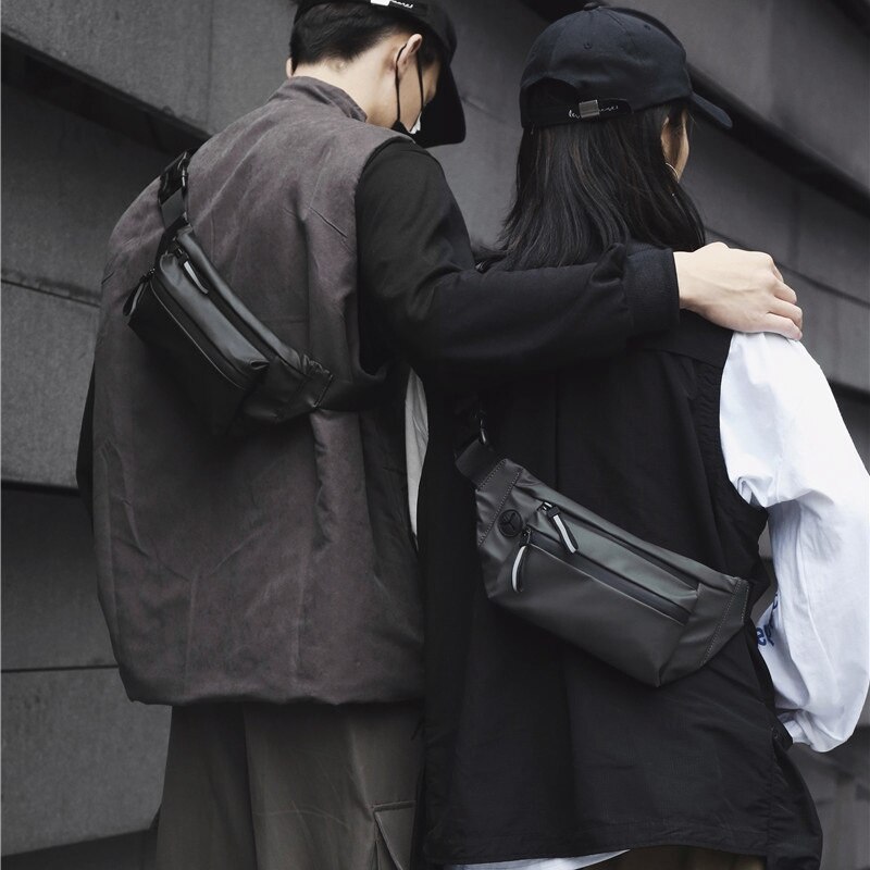 2x- mann-hüfttasche, brusttasche, outdoor-sport-umhängetasche, lässige reise-hüfttasche für herren, olivgrün & schwarz