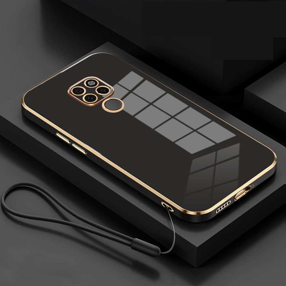 For Huawei Mate 20 Pro Case Mate 20 mate20x Cover HMA-L09 LYA-L29 EVR-L29 Phone case Luxury Square Plating Shockproof Back Cover: aluminum / black