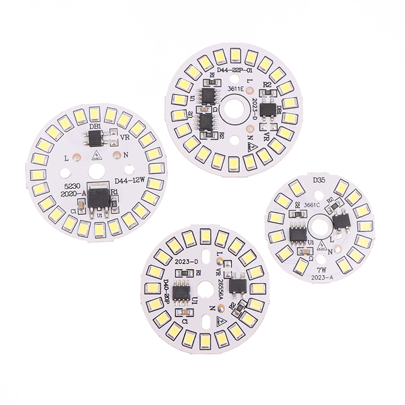 Pære lys  ac 220v downlight chip søkelyset ledet pære lapp lampe smd tallerken sirkulær modul lyskilde tallerken