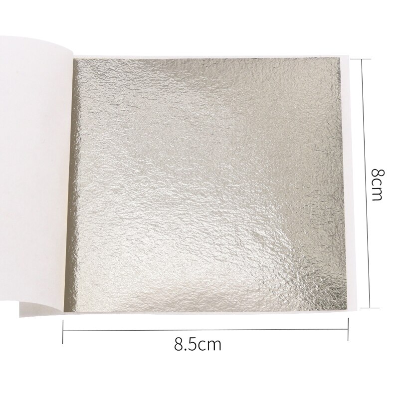 Imitation Gold Leaf Sheets ,Gilding Flakes ,Glitter Paper 100pcs ,for Home Decoration Wall Furniture Statue Crafts Nail 8x8.5cm: Antique silver
