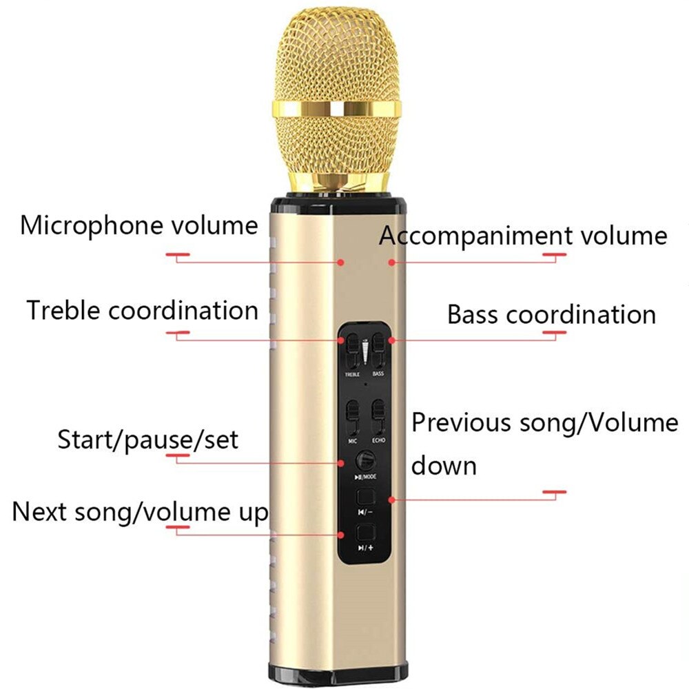 Micrófono K6 para teléfono móvil, accesorio inalámbrico compatible con Bluetooth, varios dispositivos: golden K6