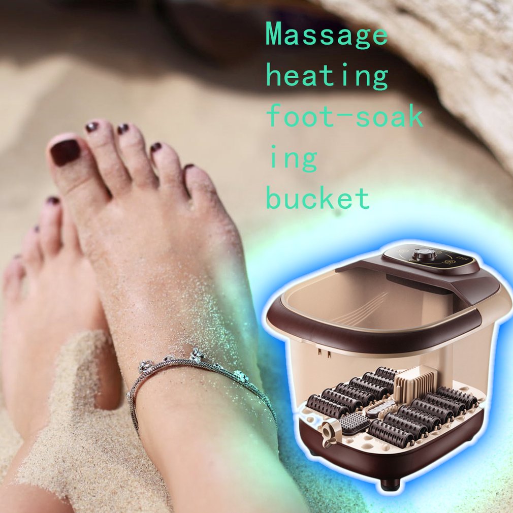 Foot Tub Automatic Massage Heated Foot Bath Barrel Home Electric Heated Footbath Portable Durable Infrared Sterilization
