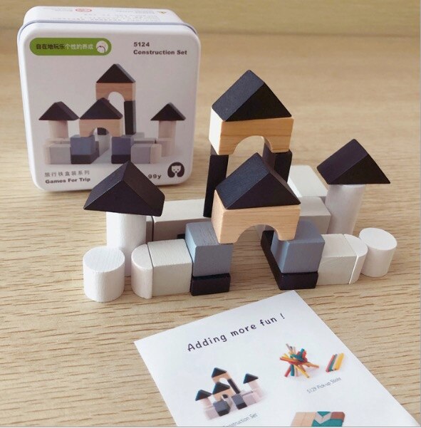 Educazione precoce in legno intelligenza Building Block giocattoli bambini viaggi cognitivi portatili gioco interattivo giocattoli regali: 10