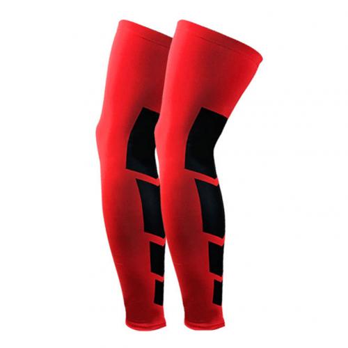 Calentador de piernas de ciclismo Unisex, transpirable, baloncesto, fútbol, correr, ciclismo, compresión, soporte para piernas, manga protectora: Rojo / XL