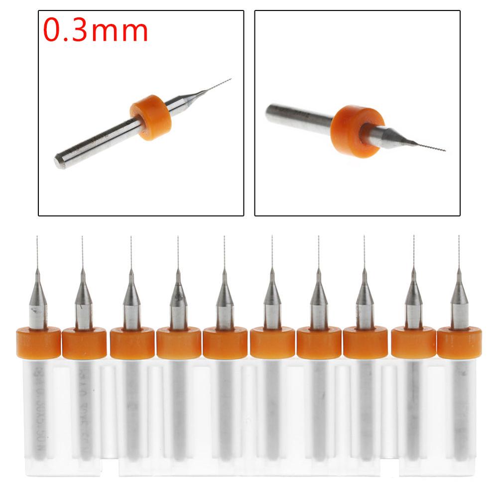 Brocas de carburo de tungsteno, puntas de 1/8-0,2mm, 10 unidades, 0,9&quot;: 2