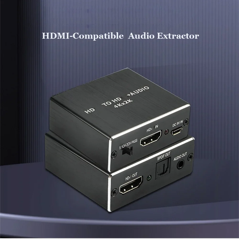 4K 2K Video Extractor HDMI-compatibel met 3,5 MM Audio Converter SPDIF Optische TOSLINK Stereo Out Splitter Adapter