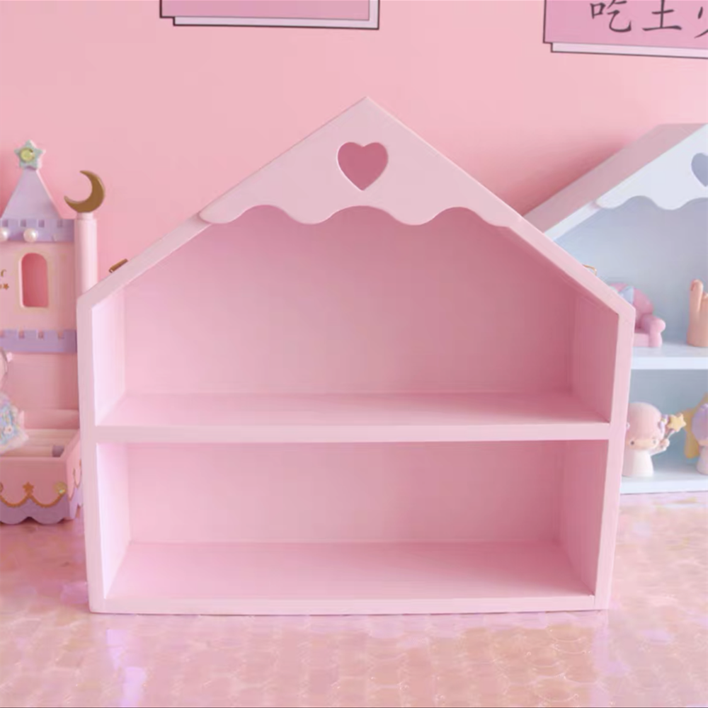 Leuke Houten Desktop Opbergrek Voor Meisjes, Roze Kast, Cosmetische Rek, Borstel Organizer, Huis, Slaapkamer Decoratie, Leuke Ornamen: Roze