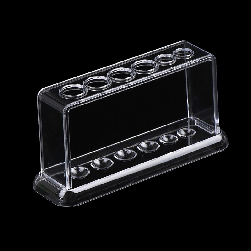 Plastic Test Tube Rack - 6 Holes - Clear Laboratory Stand - School Lab Equipment: A