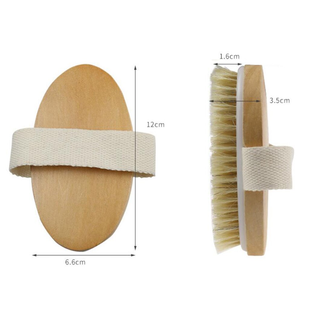 Dry Skin Exfoliation Bath Body Brush Natural Bristle Spa Brush Scrubber Dry Skin Exfoliation Bath Shower Brush Natural