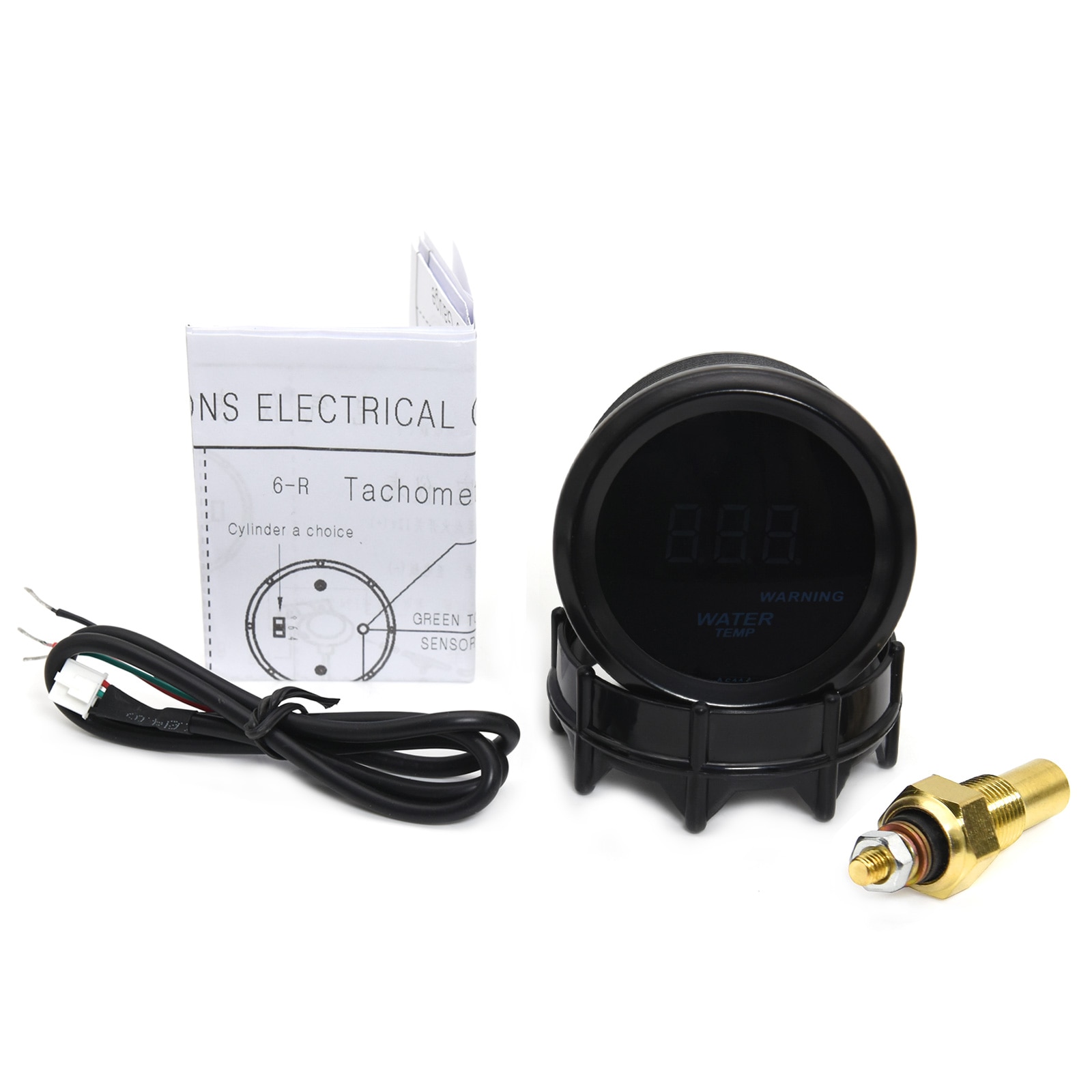 52mm Car Digital Tachometer Turbo Boost Gauge PSI BAR Water Temp Oil Temp Oil Pressure Gauge Voltmeter Rpm Meter Warning Light