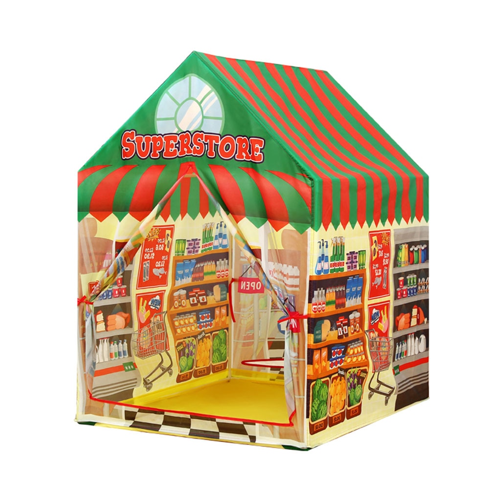 Baby Pretend Speelhuis Speelgoed Vouwen Supermarkt Kassier Stof Speeltent voor Kinderen Educatief Ballenbak Boodschappen Baby Tent