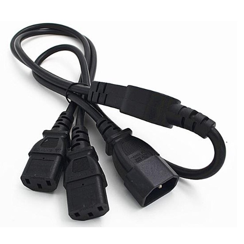 Black 2.0M male C14 TO C13 female transfer extension power cable one sub-two UPS PDU chassis interface server power cord