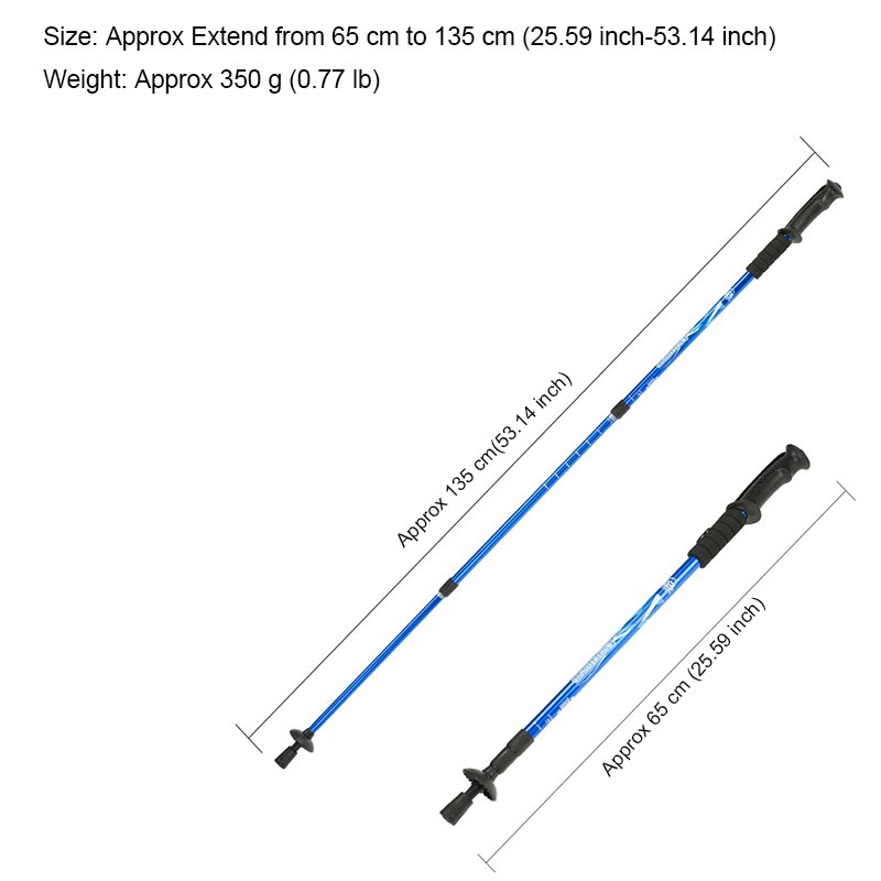 2 stk / mye anti-sjokk stavpinner ultralette fotturstenger teleskopiske trekkstenger gummituppbeskyttere
