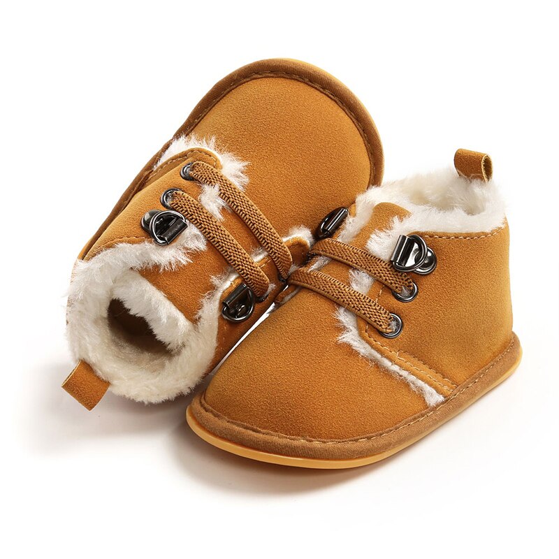 0-18M Neugeborenen Baby Booties Winter Warme Pelz Futter Nicht-Unterhose Gummi Sohle Stiefel Kleinkind Prewalkers 4 farben