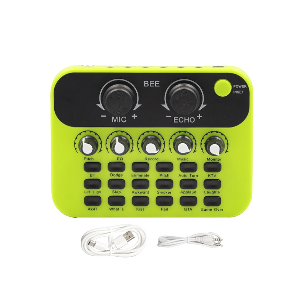 V8 Live Sound Card Online Singing Adjustable Voice Changer Durable Home Audio KTV Games For PC Computer Accessories